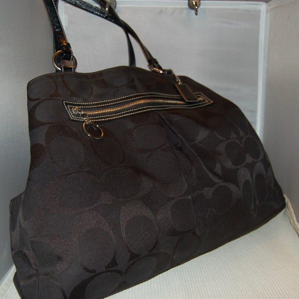 Coach Signature Fabric Black Tote